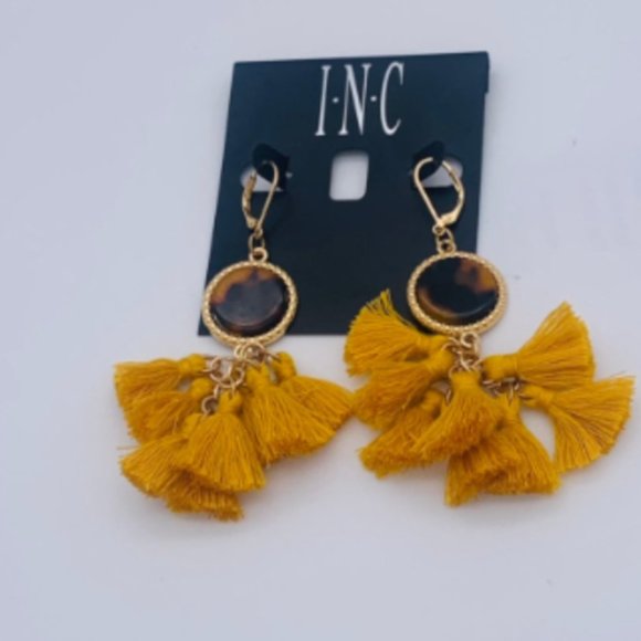 INC tortoise multi-tassel drop earrings - Picture 7 of 7